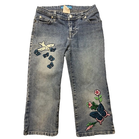 Jordache Other - Y2K Jordache Girls Embroidered Butterfly & Bird Jeans Size 10